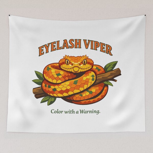 Item preview, Eyelash Viper Warning Colors Coiled Predator designed and sold by WildlifeInc.