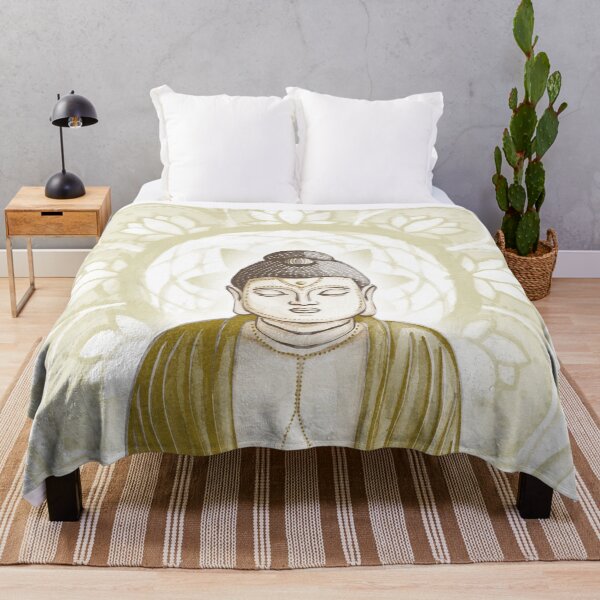 Item preview, Buddha Padma Watercolor - Fawn Earth Ochre - Gold Halo designed and sold by Irene Estelle.