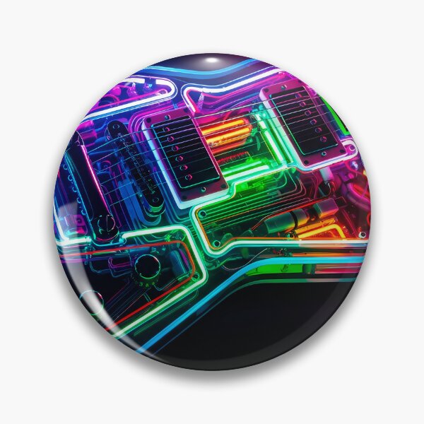 Item preview, Neon Circuit Electric Guitar - Cyberpunk Synthwave Music Art designed and sold by powersunlight.
