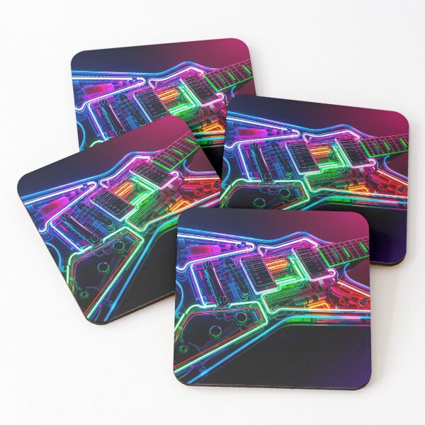 Item preview, Neon Circuit Electric Guitar - Cyberpunk Synthwave Music Art designed and sold by powersunlight.
