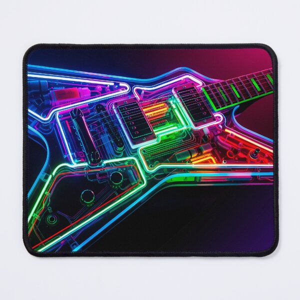 Item preview, Neon Circuit Electric Guitar - Cyberpunk Synthwave Music Art designed and sold by powersunlight.