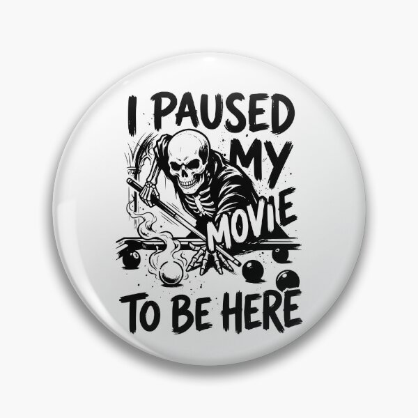Item preview, Skeleton Playing Pool I Paused My Hallmark Movie to Be Here Design, Hallmark Movie Lover Gift for Her, Cozy Movie Night Graphic Tee designed and sold by AsturShop.