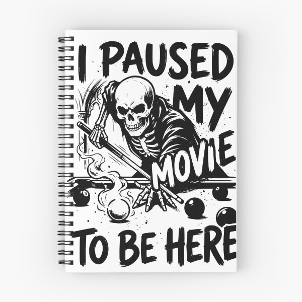 Item preview, Skeleton Playing Pool I Paused My Hallmark Movie to Be Here Design, Hallmark Movie Lover Gift for Her, Cozy Movie Night Graphic Tee designed and sold by AsturShop.