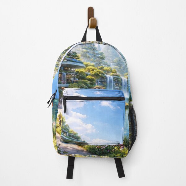 Item preview, Solarpunk City of Waterfalls and Green Towers designed and sold by CLOUTKULT.