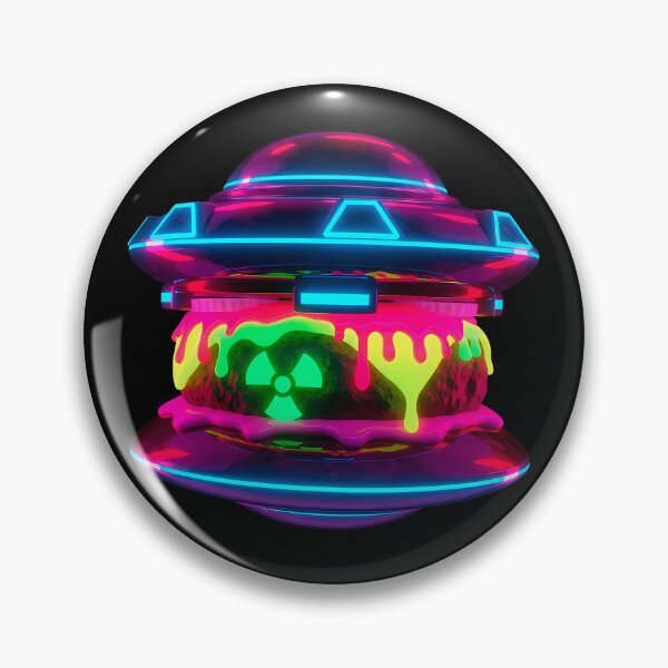 Item preview, Radioactive UFO Burger - Neon Alien Space Food Art designed and sold by powersunlight.