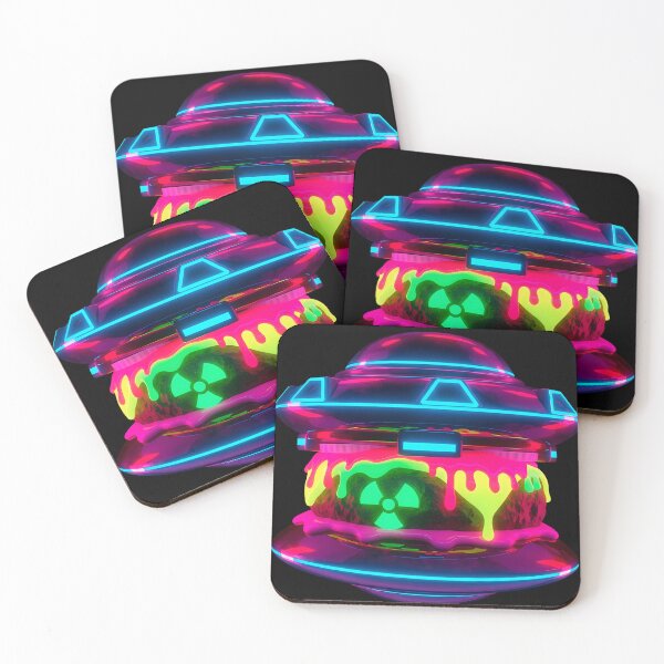 Item preview, Radioactive UFO Burger - Neon Alien Space Food Art designed and sold by powersunlight.