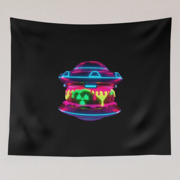 Item preview, Radioactive UFO Burger - Neon Alien Space Food Art designed and sold by powersunlight.