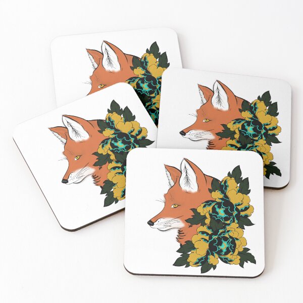 Item preview, fox hidden in the peonies designed and sold by xteddi93x.