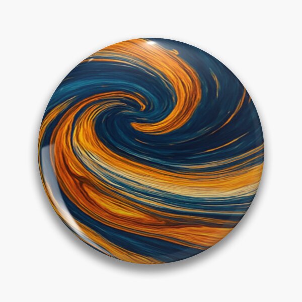 Item preview, Midnight Azure and Amber Gold Abstract Paint Swirl designed and sold by MakarenaCreate.