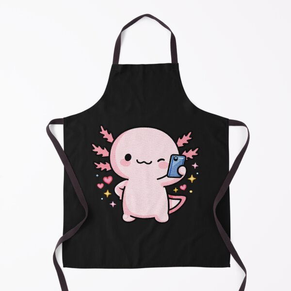 Item preview, Selfie Axolotl – Cute Kawaii Axolotl Taking Selfie Embroidery Style designed and sold by ColorSplash123.