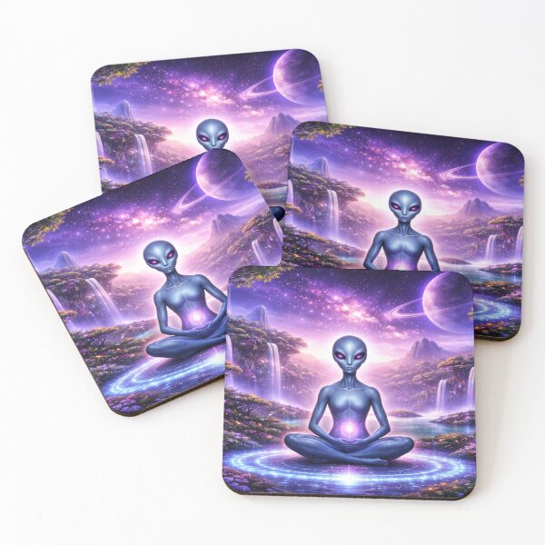 Item preview, Alien Meditation in Cosmic Waterfall Dreamscape designed and sold by CLOUTKULT.