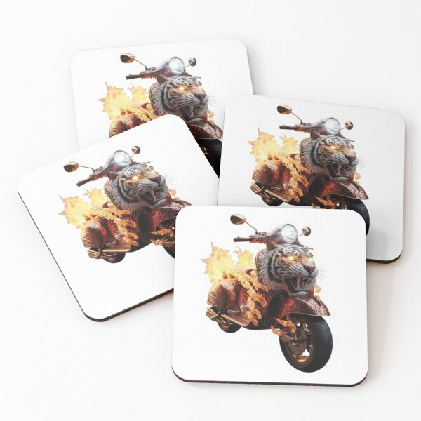 Item preview, Tiger Scooter Fire Sticker – Royal Design designed and sold by Mojbin.