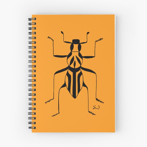 Item preview, Bicho, Minimalist Handdrawn Ink Line Drawing Illustration Mustard Yellow designed and sold by SWSandraWechner.