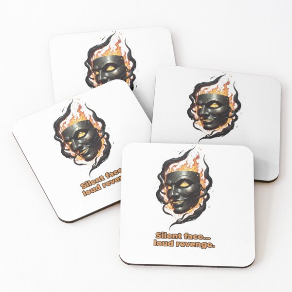 Item preview, Silent Face Loud Revenge – Burning Mask Sticker designed and sold by Mojbin.