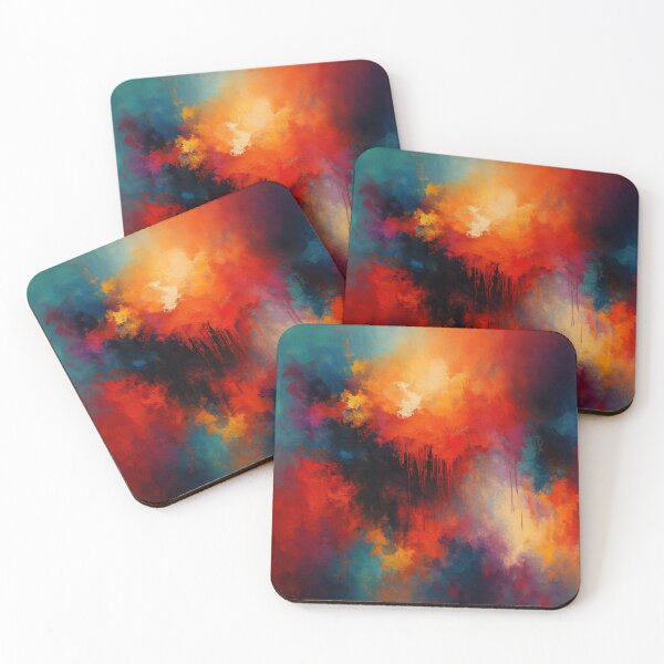 Item preview, Abstract Fire and Ice Moody Expressionist Oil Painting designed and sold by MakarenaCreate.