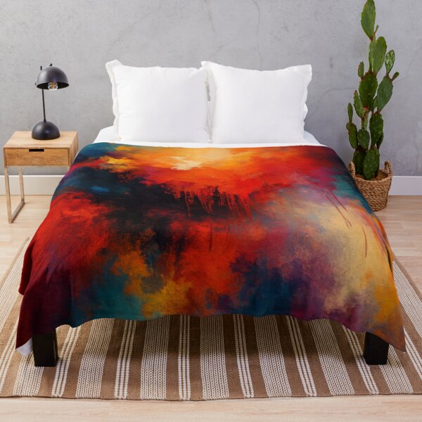 Item preview, Abstract Fire and Ice Moody Expressionist Oil Painting designed and sold by MakarenaCreate.