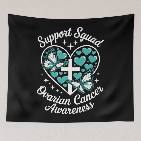 Item preview, Support Squad Heart Christian Cross Ovarian Cancer Awareness designed and sold by HellD3vil-Art.