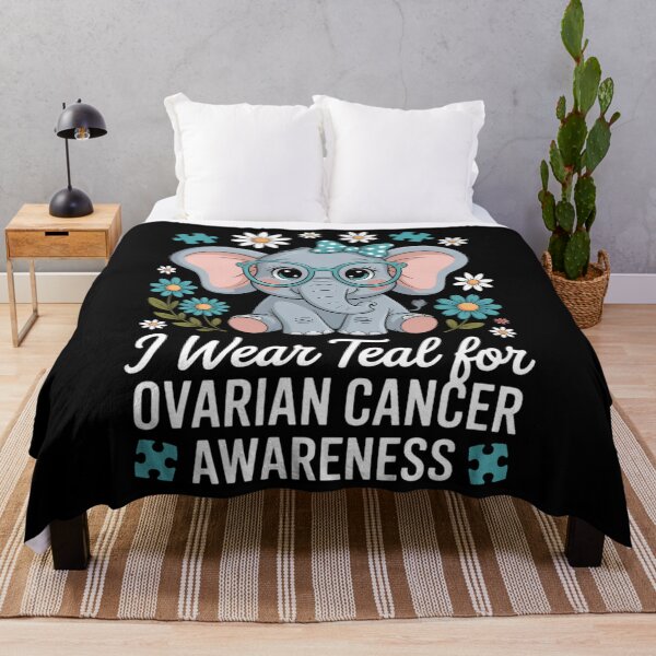 Item preview, Teal Elephant I Wear Teal For Ovarian Cancer Awareness designed and sold by HellD3vil-Art.