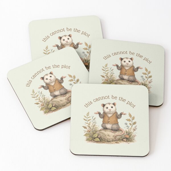 Item preview, This Cannot Be The Plot Opossum Sticker, Cottagecore Existential Crisis Rodent Forestcore Sticker designed and sold by DropsOfDopamine.