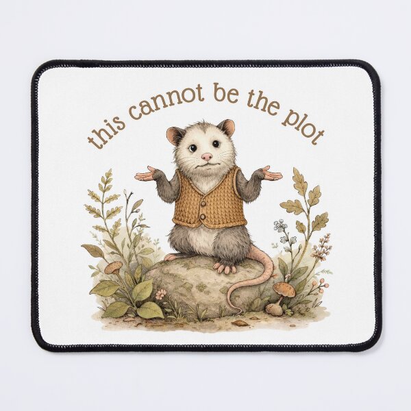 Item preview, This Cannot Be The Plot Opossum Sticker, Cottagecore Existential Crisis Rodent Forestcore Sticker designed and sold by DropsOfDopamine.