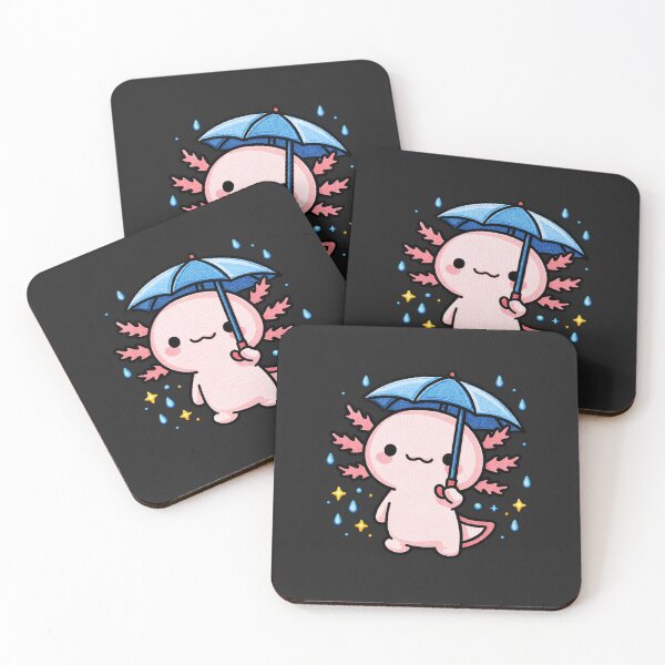Item preview, Rainy Day Axolotl – Cute Kawaii Axolotl with Umbrella designed and sold by ColorSplash123.