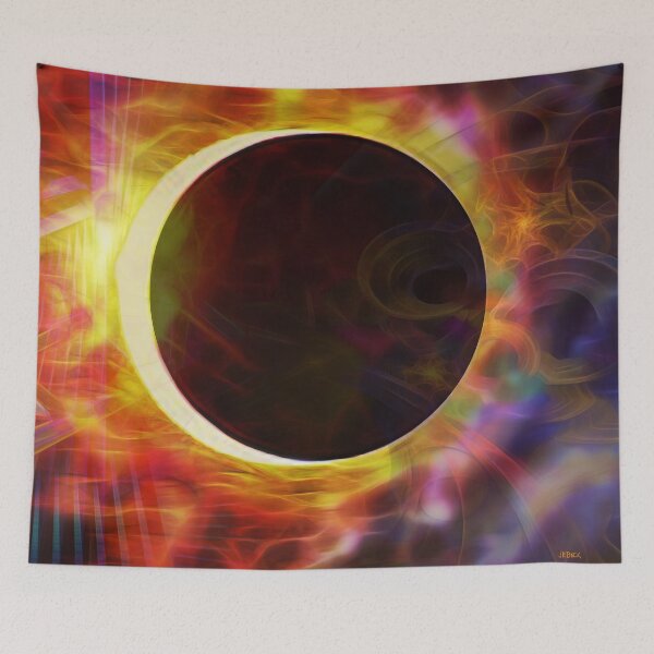 Item preview, Fiery Eclipse Color Field Abstract - Dark Sun (Square Version) designed and sold by studiobprints.
