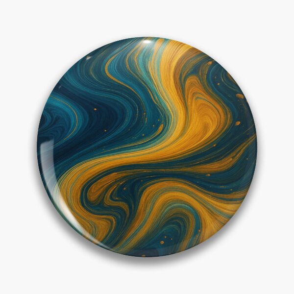 Item preview, Celestial Blue and Amber Gold Nebula Swirl Abstract designed and sold by MakarenaCreate.