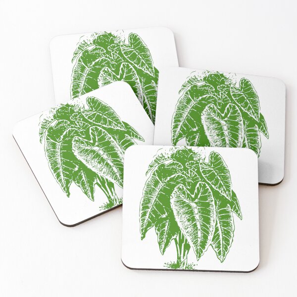 Item preview, Caladium Green Wood Block Print designed and sold by DelynCreates.