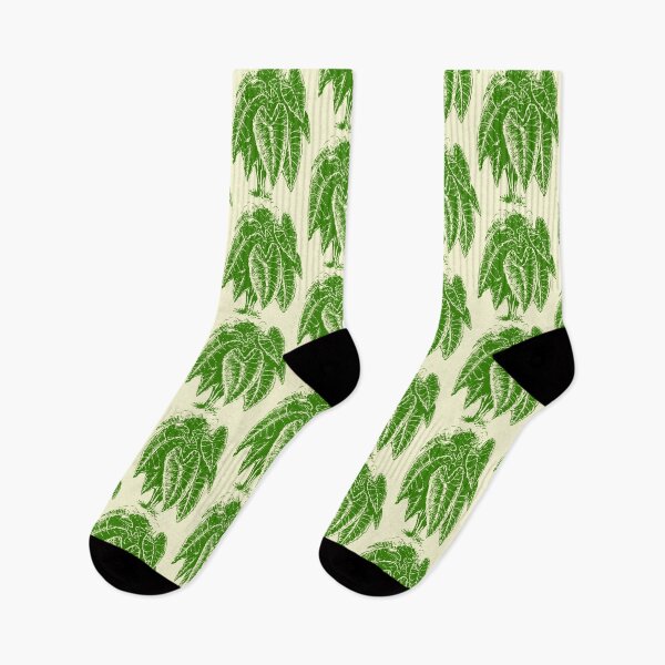 Item preview, Caladium Green Wood Block Print designed and sold by DelynCreates.