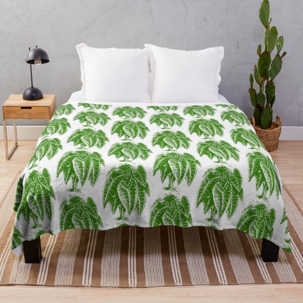 Item preview, Caladium Green Wood Block Print designed and sold by DelynCreates.