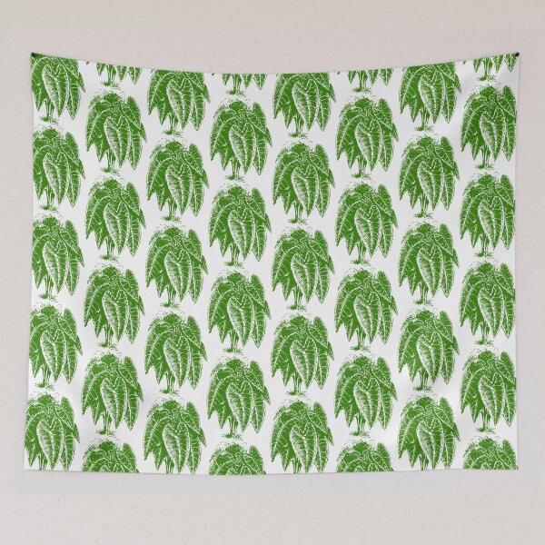 Item preview, Caladium Green Wood Block Print designed and sold by DelynCreates.
