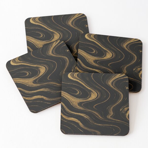 Item preview, Gilded Onyx Abstract Brushed Gold and Black Texture designed and sold by MakarenaCreate.