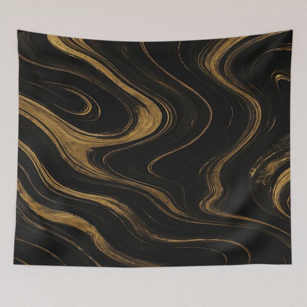 Item preview, Gilded Onyx Abstract Brushed Gold and Black Texture designed and sold by MakarenaCreate.