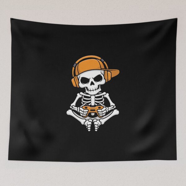Item preview, Gaming Skeleton - Cool Gamer Skull with Headphones Design designed and sold by Redwan58.