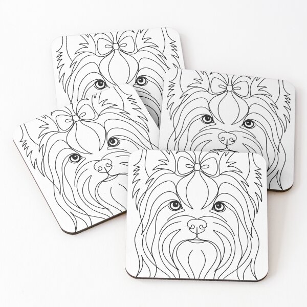 Item preview, Yorkshire Terrier Female Minimalist Line Art designed and sold by YanitaTF.