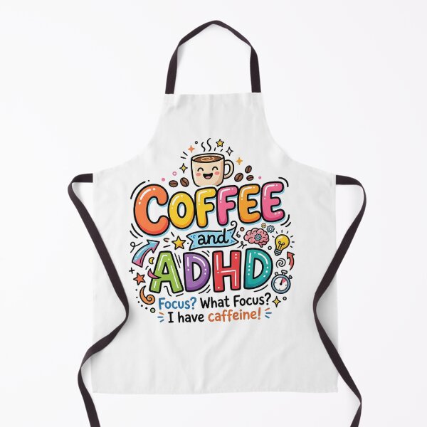Item preview, Powered by coffee and adhd funny quote designed and sold by Marti’s Shop Corner.
