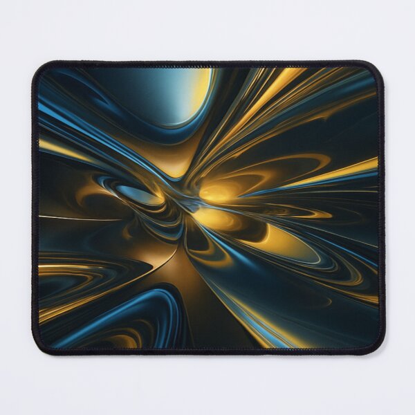 Item preview, Futuristic Glossy Blue and Gold 3D Flow Abstract designed and sold by MakarenaCreate.