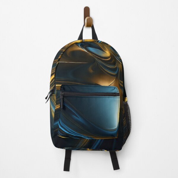 Item preview, Futuristic Glossy Blue and Gold 3D Flow Abstract designed and sold by MakarenaCreate.