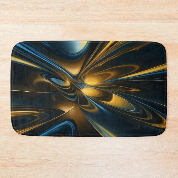 Item preview, Futuristic Glossy Blue and Gold 3D Flow Abstract designed and sold by MakarenaCreate.