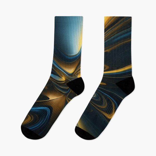 Item preview, Futuristic Glossy Blue and Gold 3D Flow Abstract designed and sold by MakarenaCreate.