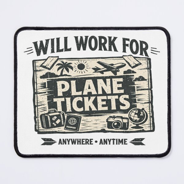 Item preview, Will Work For Plane Tickets designed and sold by B-All-Creations.