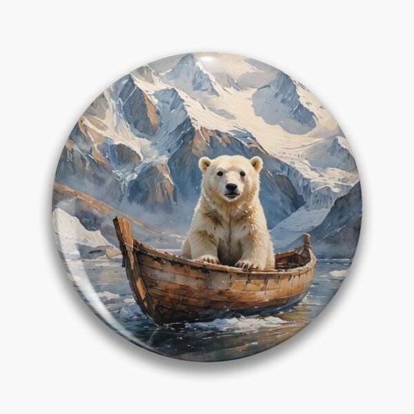 Artikelvorschau, Eisbär in Holzboot entworfen und verkauft von KiwiArtistDK.