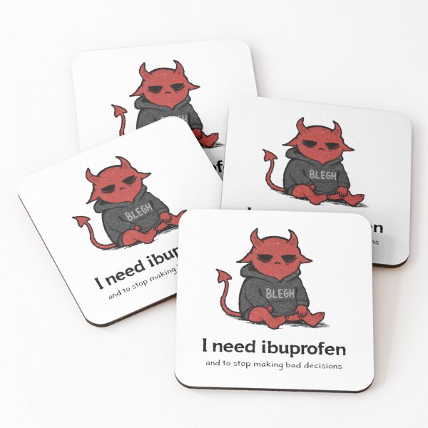 Item preview, I Need Ibuprofen and to Stop Making Bad Decisions Funny Devil designed and sold by JossDesign15.