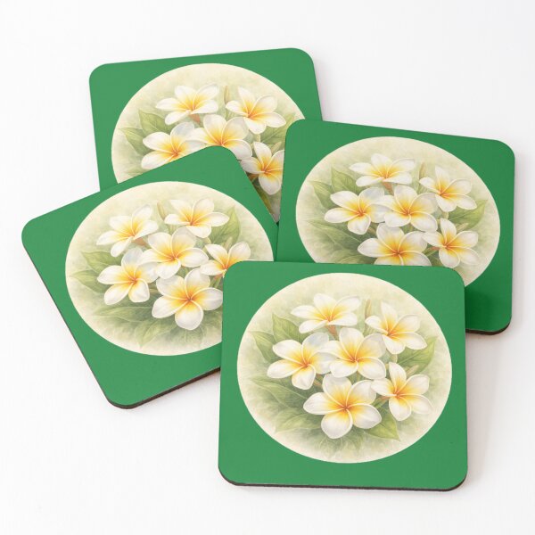 Item preview, Plumeria Serenity – Tropical Fragrant Bloom Circle Design designed and sold by TheJoyfulPen.
