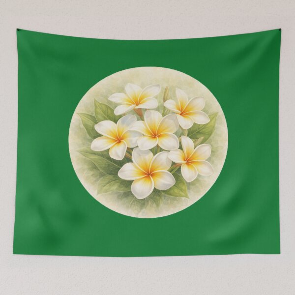 Item preview, Plumeria Serenity – Tropical Fragrant Bloom Circle Design designed and sold by TheJoyfulPen.