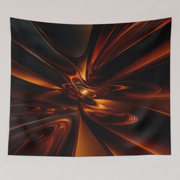 Item preview, Molten Copper and Onyx 3D Fractal Liquid Flow designed and sold by MakarenaCreate.