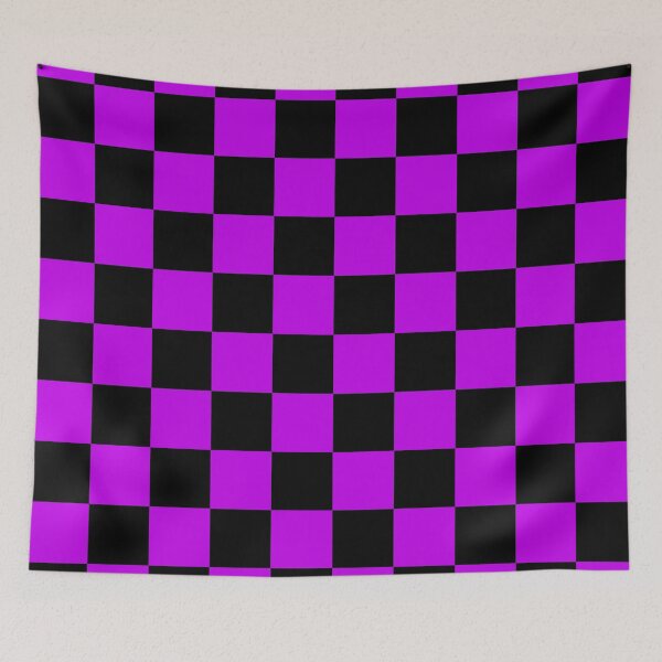 Item preview, Black and Purple Checkerboard Pattern - Bold Retro Arcade Vibes designed and sold by Lainey1978.