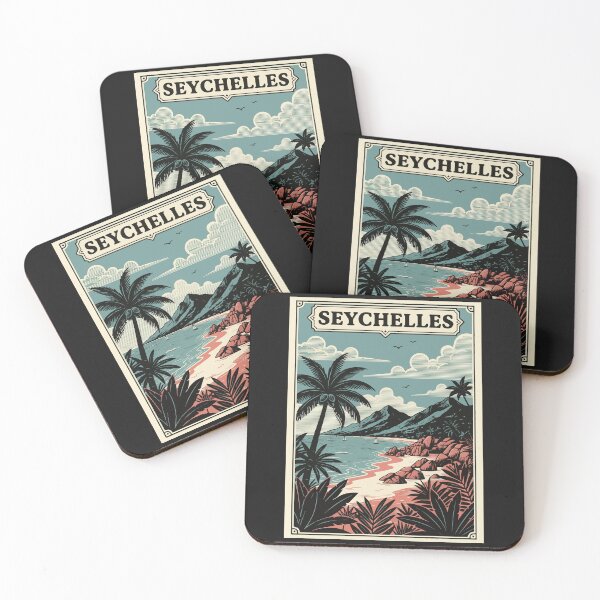 Item preview, Vintage Seychelles Travel Poster Tropical Beach Retro Art designed and sold by Cipher & Soul.