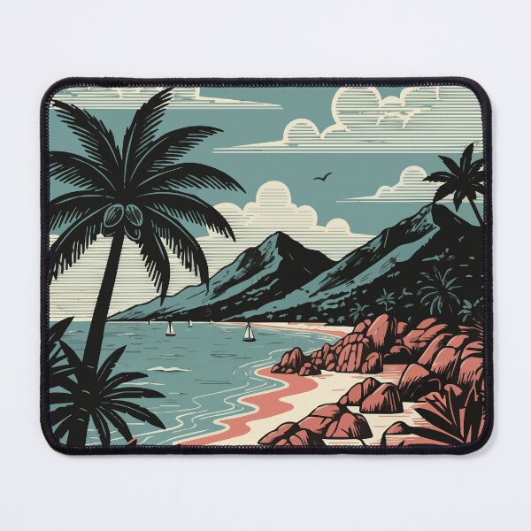 Item preview, Vintage Seychelles Travel Poster Tropical Beach Retro Art designed and sold by Cipher & Soul.