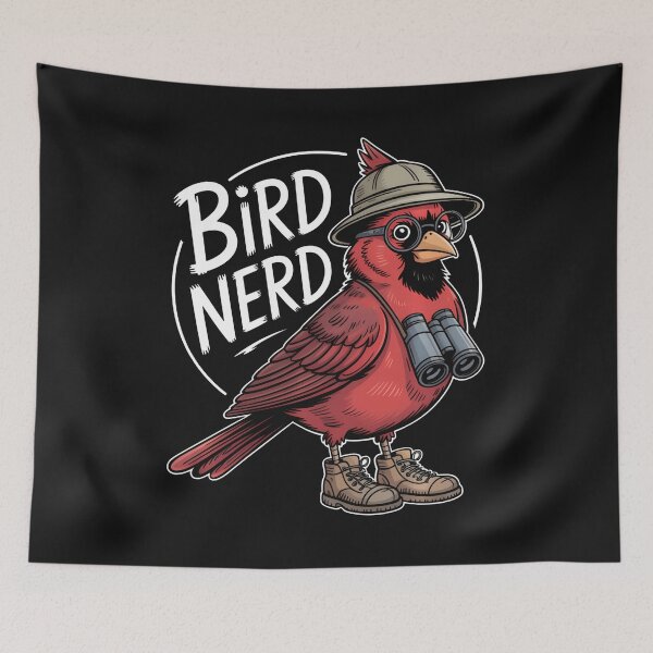 Item preview, Red Cardinal Bird Nerd Funny Watching Birding Bird Watcher Sweatshirt designed and sold by krotkrot.